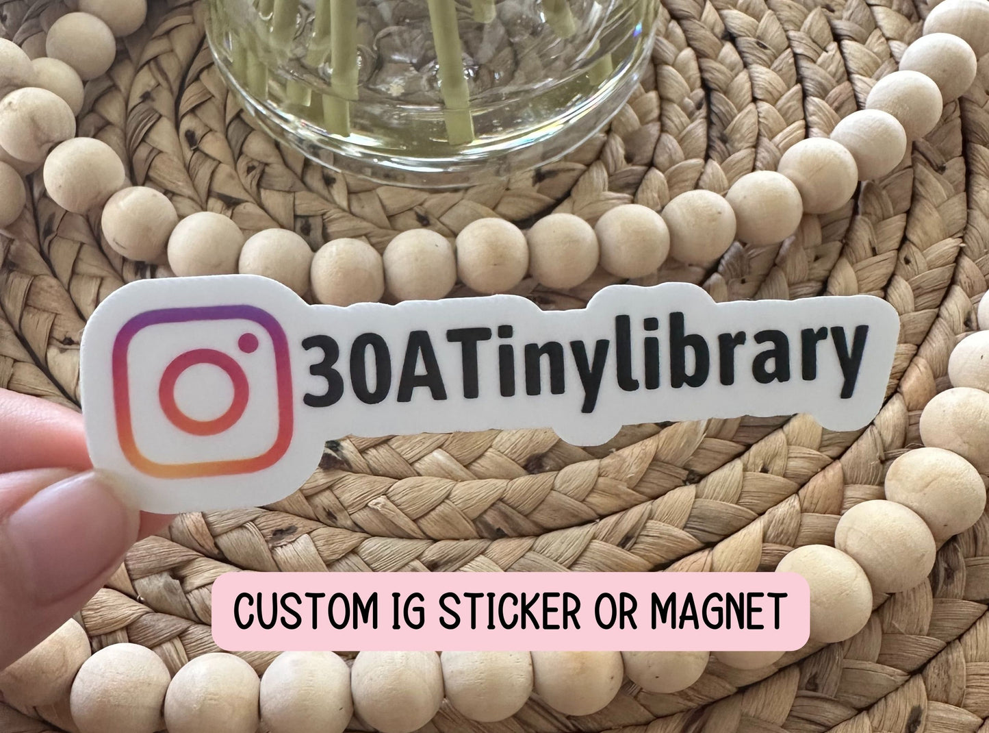 Custom instagram sticker, social media sticker, instagram sticker, user name sticker, personalized sticker, IG name, business sticker, logo