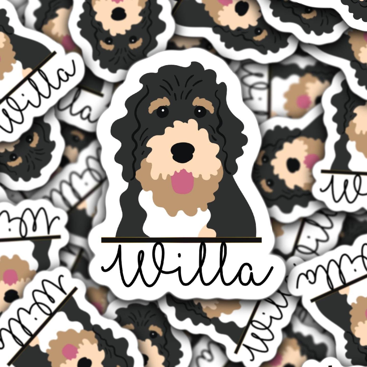 BerneDoodle Sticker, Pet name sticker, Doodle sticker, Goldendoodle Sticker, Custom pet sticker, Dog food sticker Doodle mom, dog mom gift