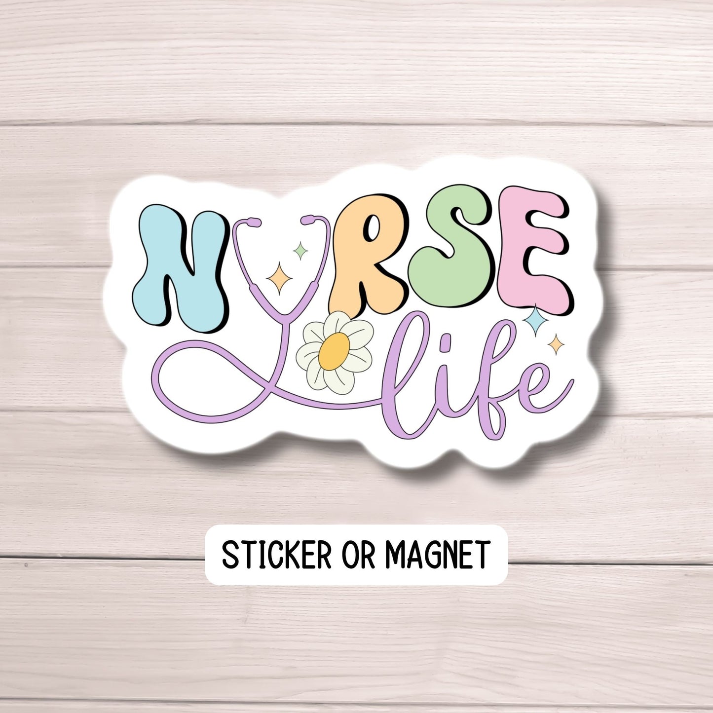 Nurse sticker Nurse vibes RN LVN CNA, nurse gift nurse magnet healthcare water bottle nurse sticker Retro nurse sticker lap top decal groovy