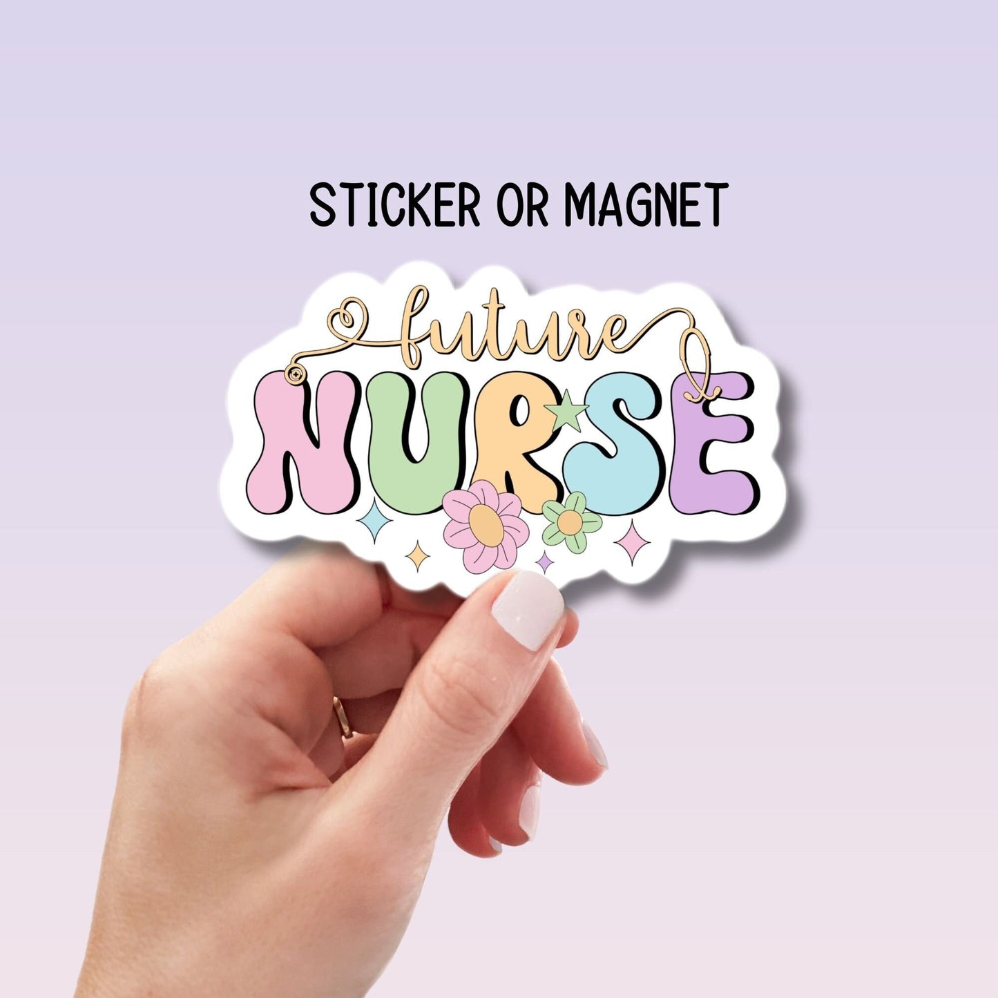 Future Nurse sticker Nursing student RN LVN CNA, nurse gift nurse magnet healthcare water bottle sticker Retro nurse sticker lap top decal