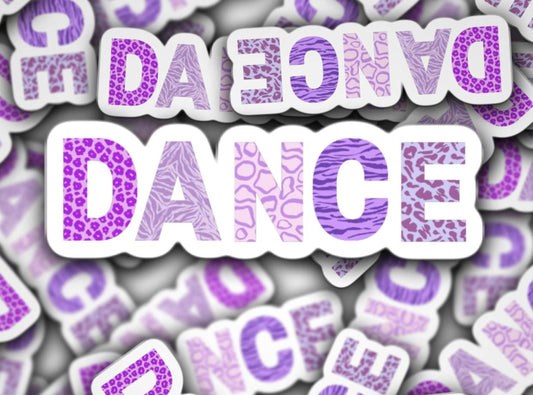 Dance sticker, cheetah print, purple, zebra print, dancer, dance life, dance teacher, ballet, ballerina, dance life, water bottle, gift