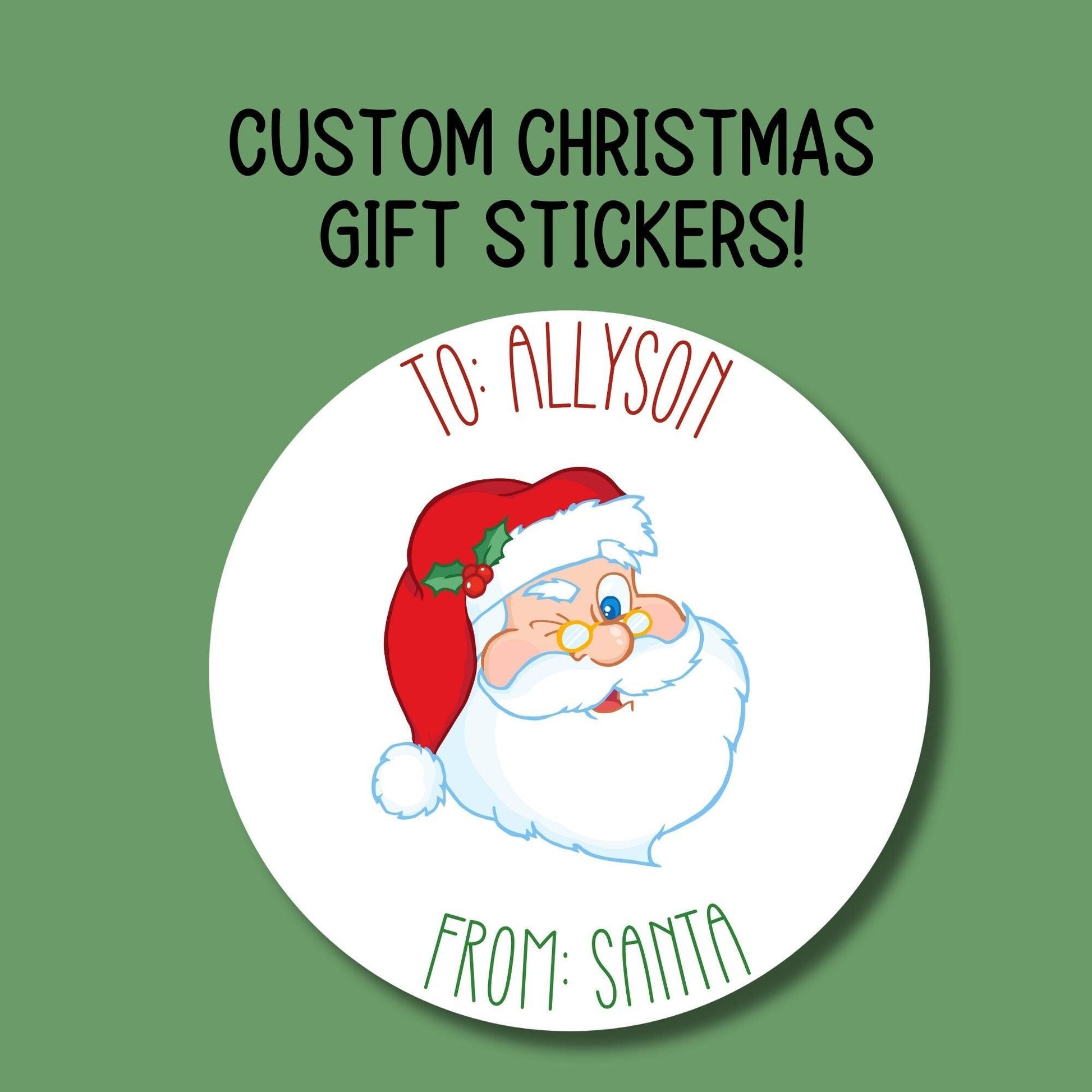 Personalized from Santa sticker Custom to kids Santa Claus Gift labels Christmas Name Stickers Christmas name tags name Present