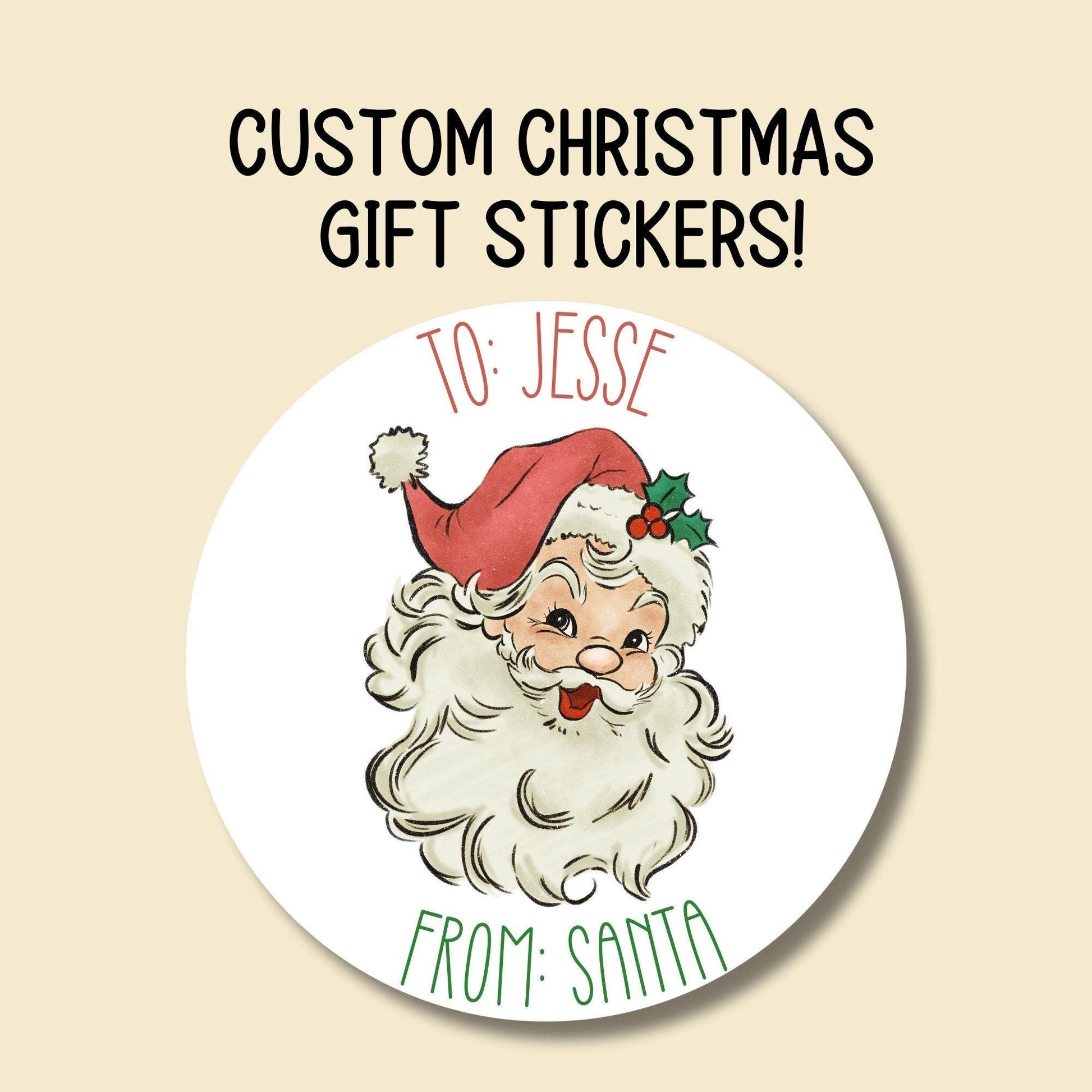 Custom from Santa sticker kids Santa Claus Gift labels Personalized Christmas Name Stickers Christmas name tags  name sticker Present