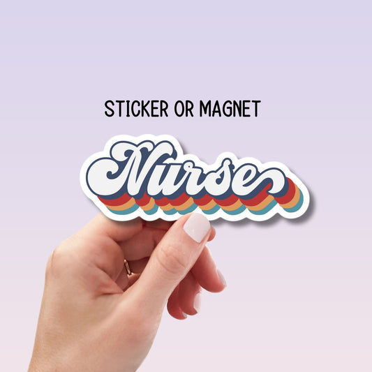 Retro Nurse sticker, RN gift, nurse gift, nurse magnet, Nurse gift, water bottle nurse sticker, nurse sticker, lap top, nurse magnet, locker
