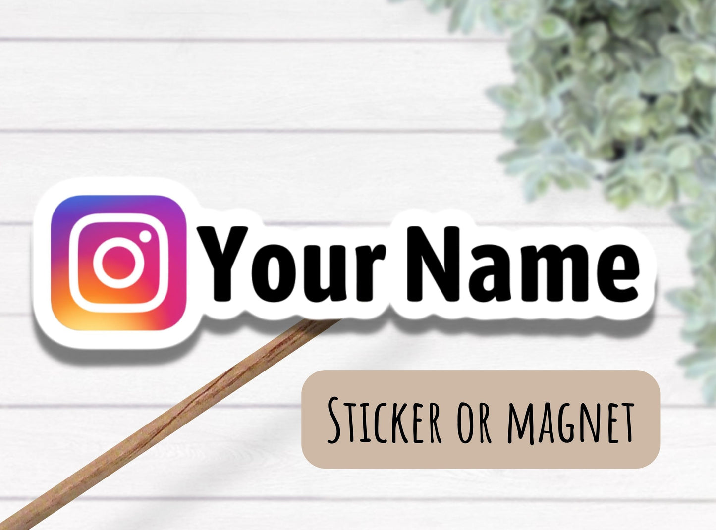 Instagram handle sticker, Business sticker, social media sticker, Instagram sticker, user name sticker, personalized sticker, magnet, custom
