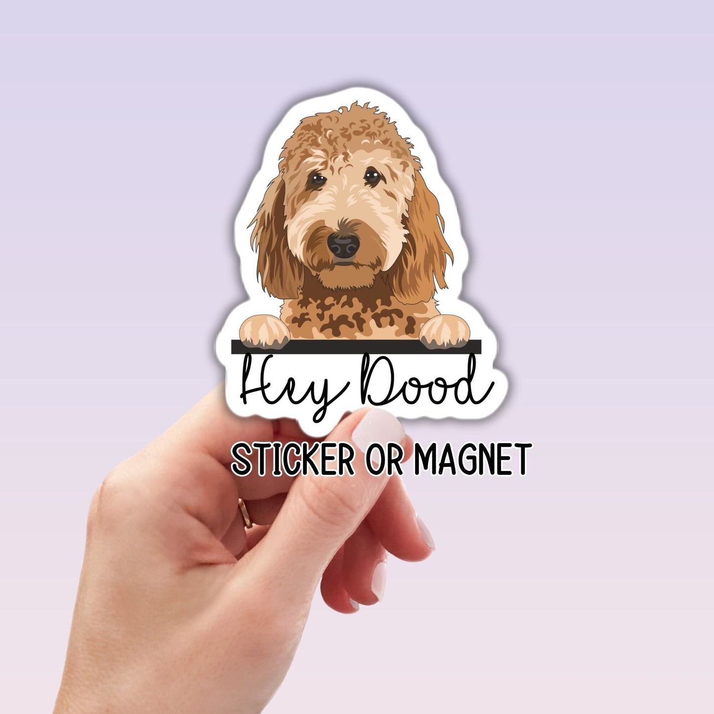 Hey Dood Golden doodle sticker magnet Doodle Mom retro Golden Doodle Sticker Pet sticker Goldendoodle Labradoodle Bernedoodle  dog mom