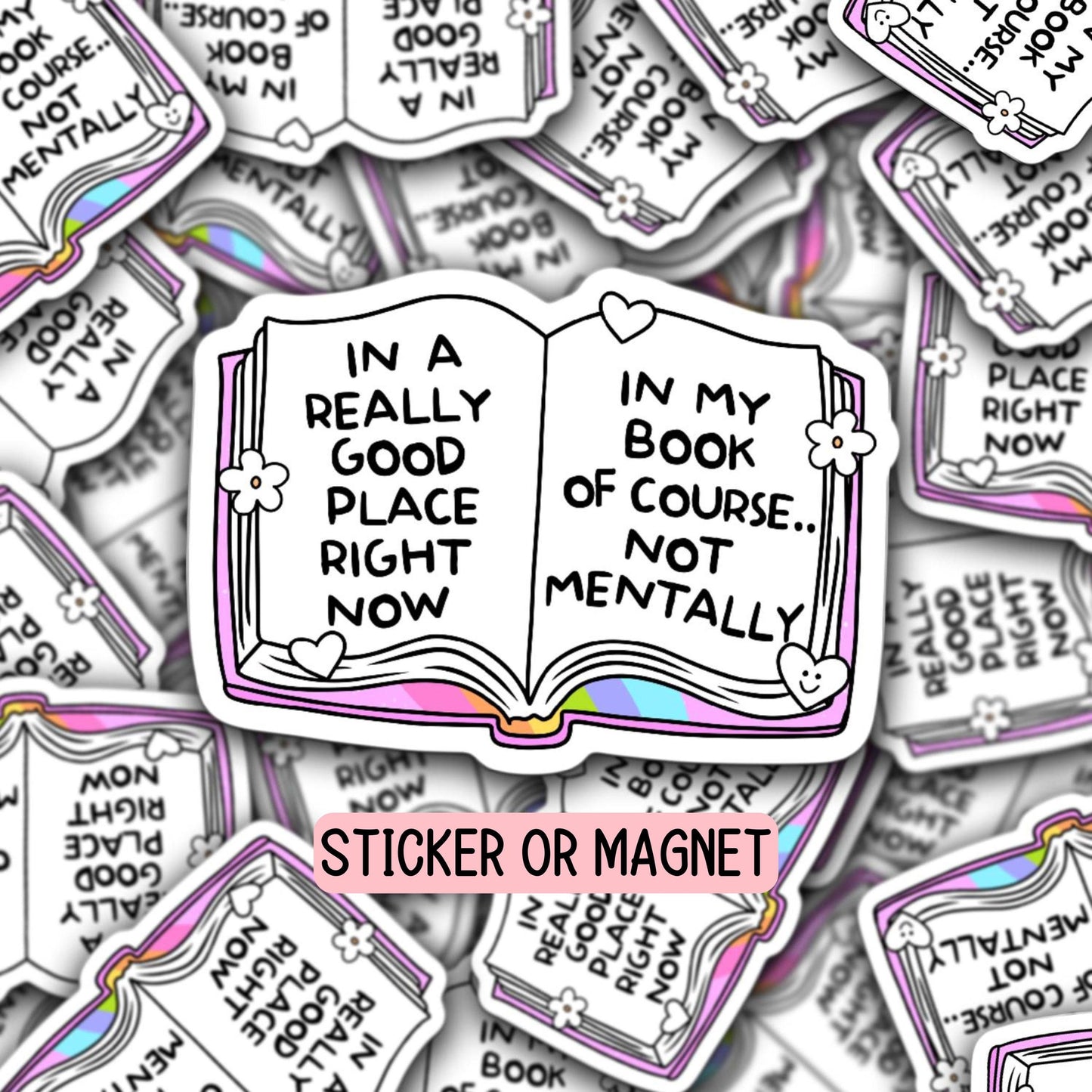 Book lover sticker Booktok sticker introvert mental health retro magnet Smut Bookish Romance Book gift Decal Book club Dark romance club e reader decor locker work accessories