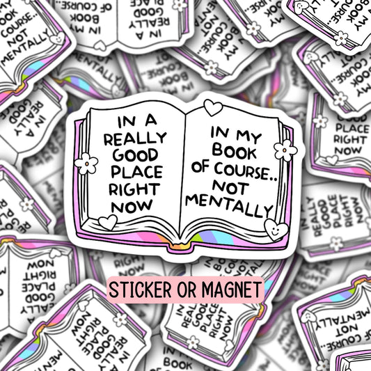 Book lover sticker Booktok sticker introvert mental health retro magnet Smut Bookish Romance Book gift Decal Book club Dark romance club e reader decor locker work accessories