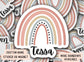 Boho Rainbow name sticker, Personalized name stickers, Custom Name Stickers, aesthetic stickers, best friend gift, kids name sticker, gift