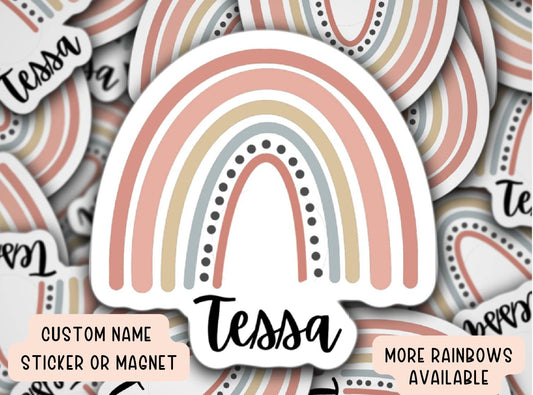 Boho Rainbow name sticker, Personalized name stickers, Custom Name Stickers, aesthetic stickers, best friend gift, kids name sticker, gift