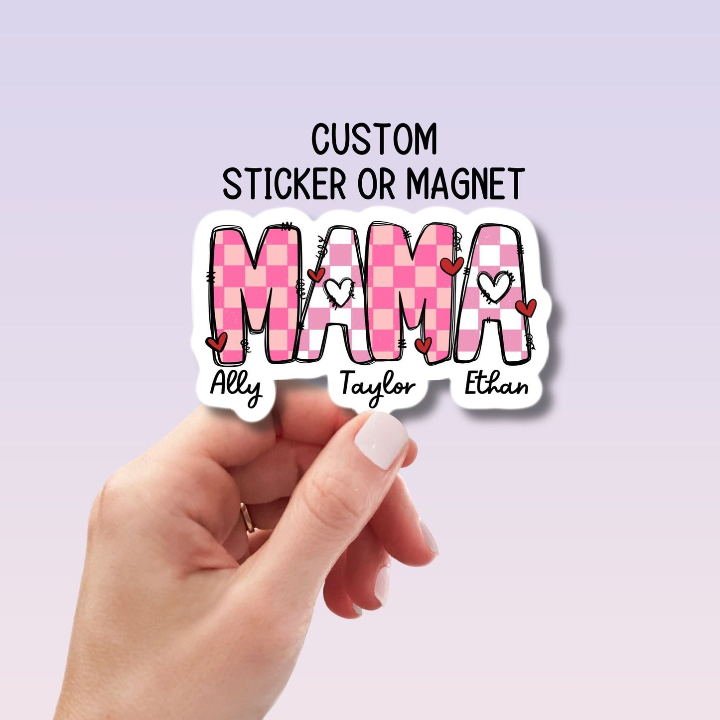 Valentines day mama sticker name sticker Mother boho sticker mom sticker kids mommy name magnet Retro font new mom gift Floral Mother's day