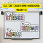 Custom teacher magnet classroom magnet gift Teacher name Personalized whiteboard Custom Teacher Name Magnet Rainbow Aesthetic Retro Mrs Miss