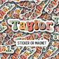 Retro floral name sticker, Personalized name stickers, Custom Name Stickers, Aesthetic stickers, best friend gift, kids name stickers, retro
