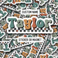 Kids name sticker Groovy name sticker Retro font name sticker Neutral Name sticker Personalized name Water bottle sticker Disco School