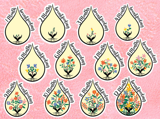Breastfeeding milestone stickers, nursing mama stickers, breastfeeding gift, lactation gift, pumping mom, spectra pump, liquid gold, milk