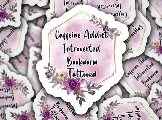 Book lover sticker magnet tattooed book worm Smut Caffeine lover Dark Romance booktok Bookish Gift Reader E reader Laptop water bottle