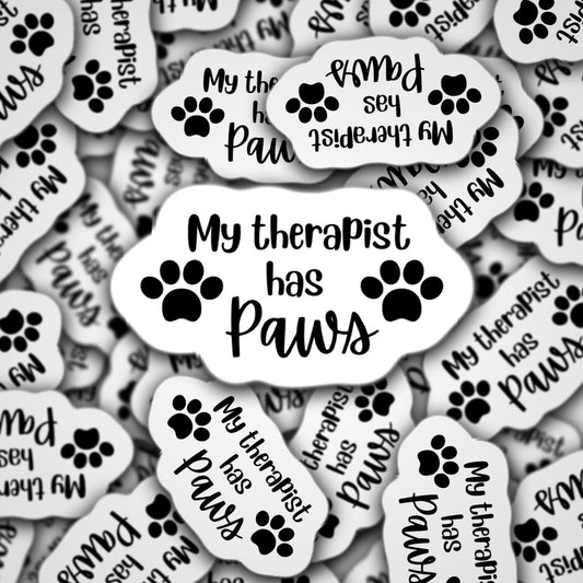 My therapist has paws sticker, funny sticker, pet lover sticker, mental health sticker, dog mom sticker, sticker vinyl sticker, dog sticker