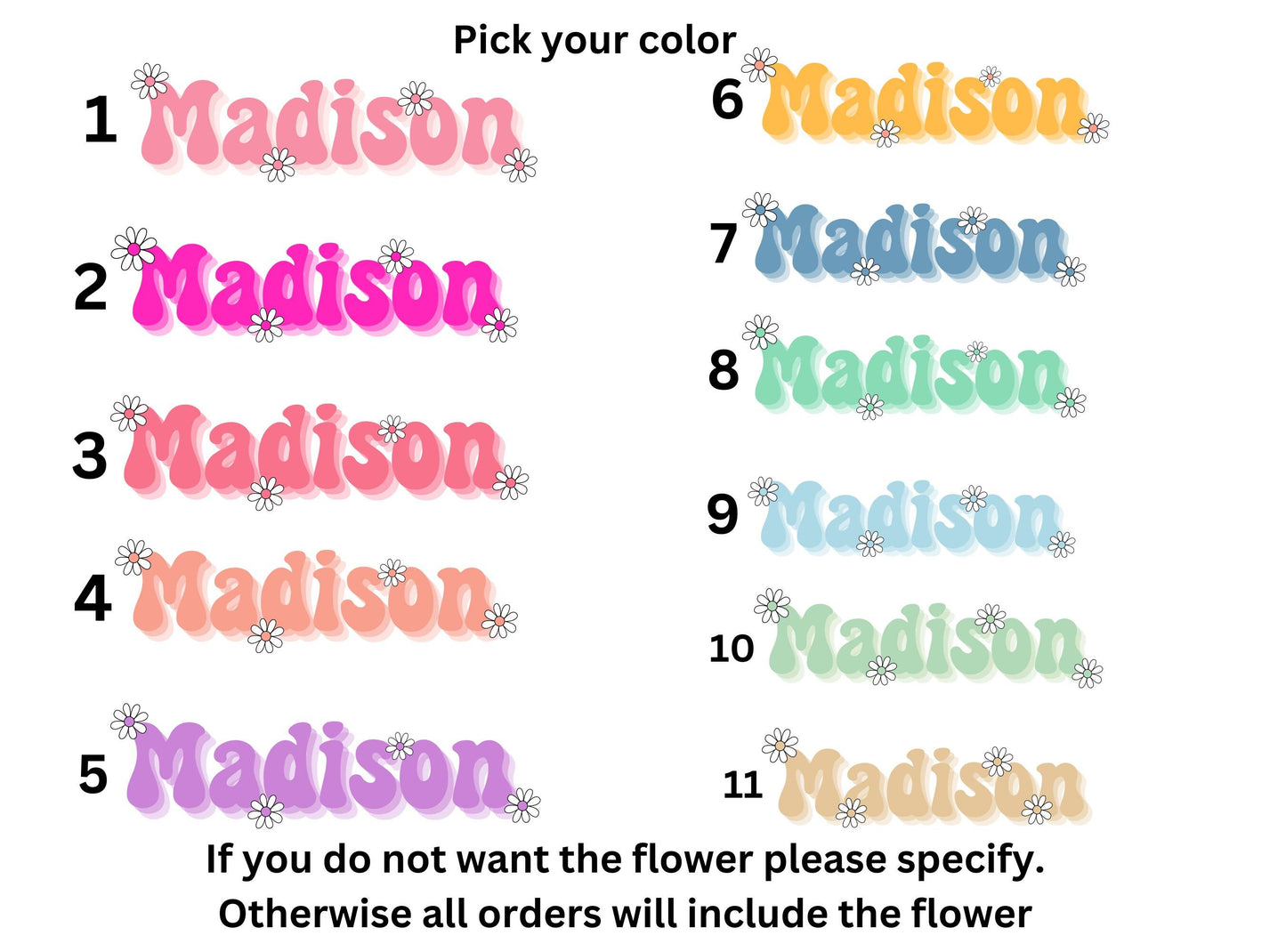 Custom cup name sticker Retro font name sticker Floral Name sticker Personalized name Water bottle sticker Daisy name  Kids name sticker