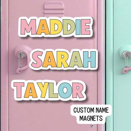 Locker name magnet, Custom name Magnet, personalized magnet, name magnet, locker magnet, fridge magnet, kids name magnet, locker decor,retro