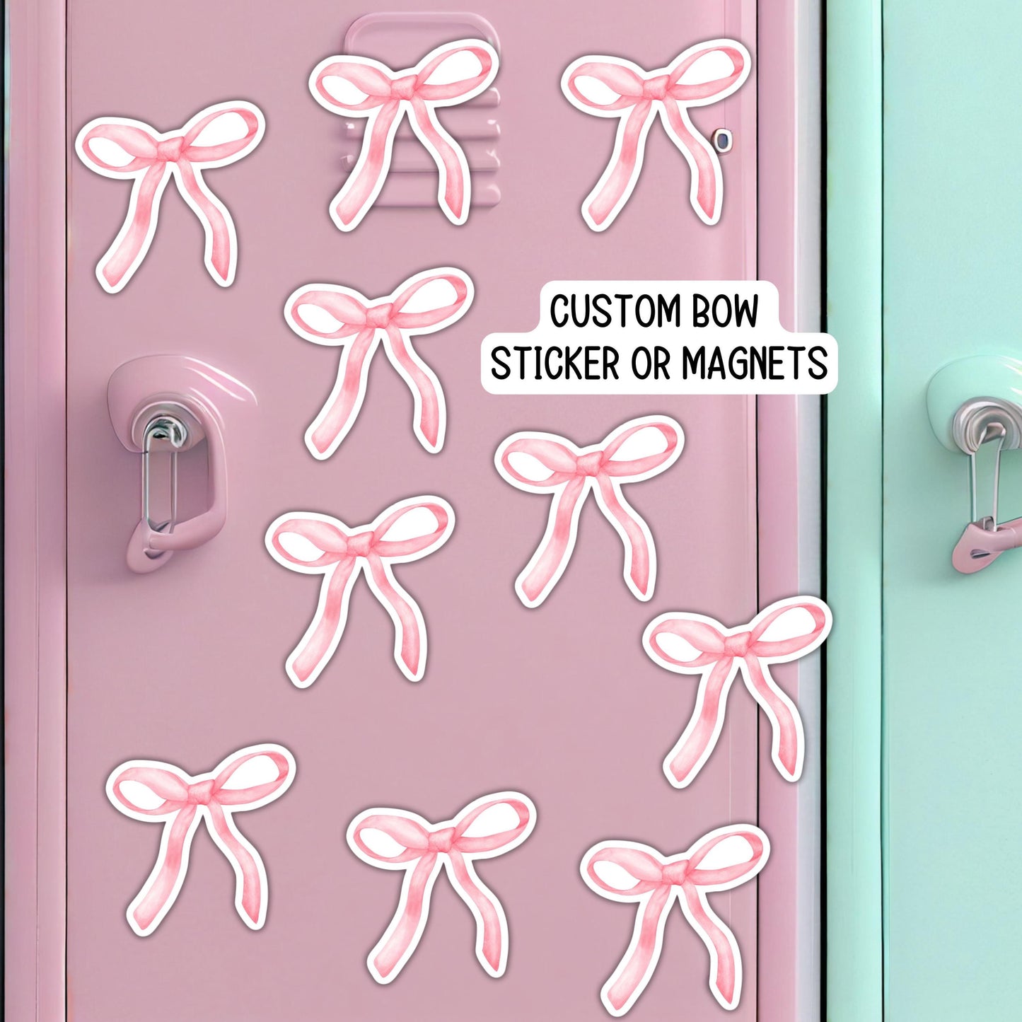 Coquette bow sticker magnets locker decor pink bow magnet girly girl stickers school locker cute magnet decoration for notebook water bottle