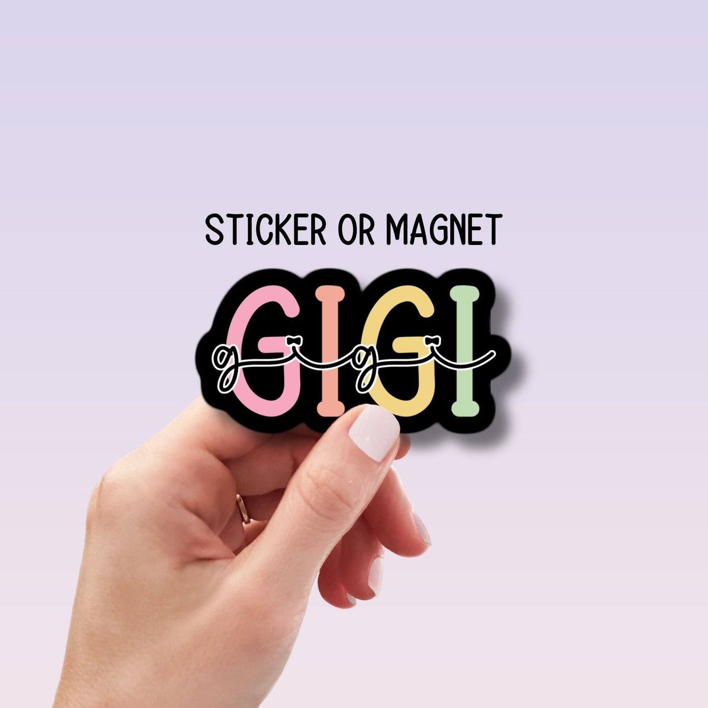 Gigi gift sticker magnet Retro wavy font Best Gigi Cute Gigi gift Gigi magnet Mother's day Gift water bottle sticker Lap top sticker rainbow