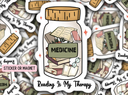 Book lover Sticker Smut sticker Bookish Romance Book Reading is my therapy Decal for E reader Laptop Booktok Dark romance gift Magnet Dark