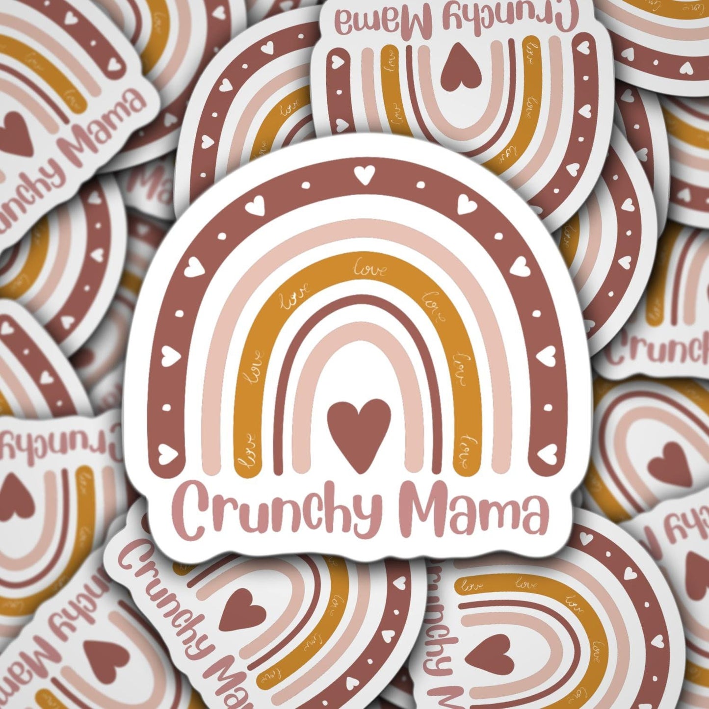 Crunchy mama sticker, boho rainbow sticker, mama sticker, aesthetic sticker, mom life sticker, motherhood sticker, mothers day gift