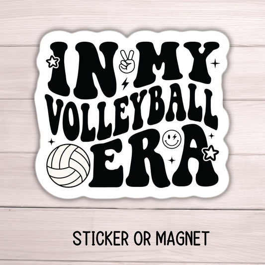 In my Volleyball era sports Volley ball Era sticker water bottle notebook Magnet fridge Tumbler cup gift sticker volleyball team