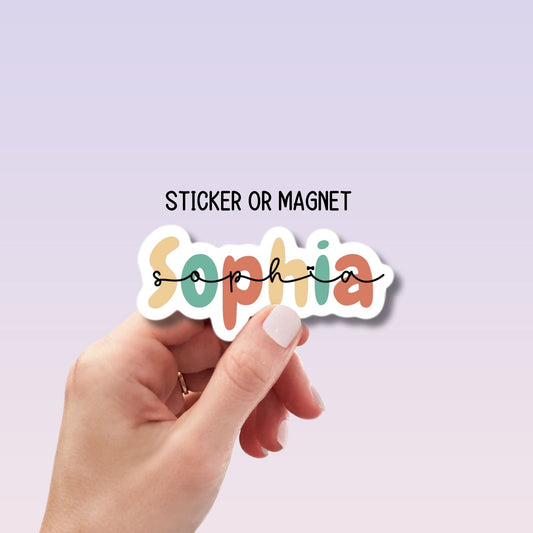 Personalized name sticker Custom Name Sticker aesthetic laptop decal Locker magnet kids name sticker lunch box sticker water bottle name