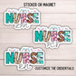 Registered nurse Custom nurse name personalized nurse magnet sticker RN Retro font Floral Name Personalized healthcare LVN CNA name gift