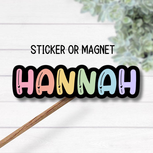 Water bottle name sticker Tumbler cup name sticker Retro font name kids Name sticker Personalized name boys name sticker gift magnet