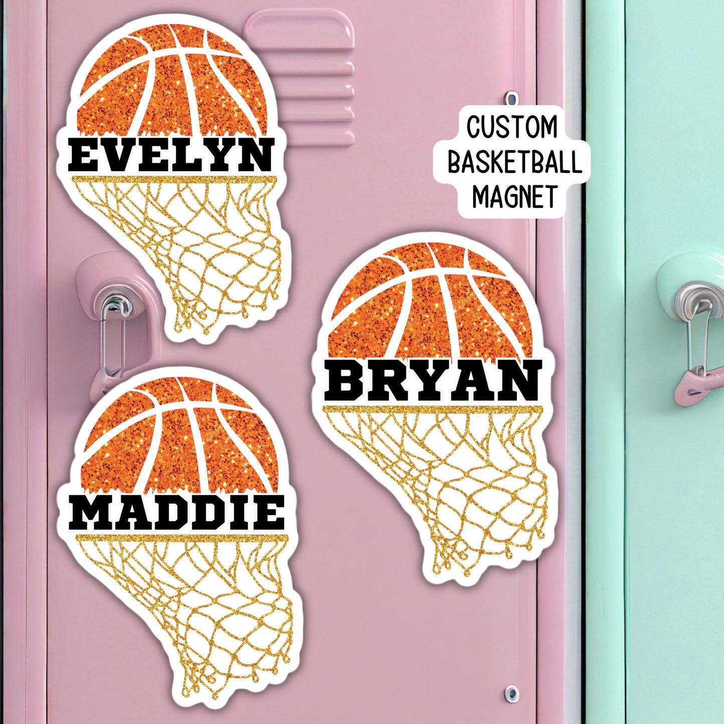 Custom Basketball name magnet girls basketball team gifts basketball team personalized basketball locker school team locker decoration