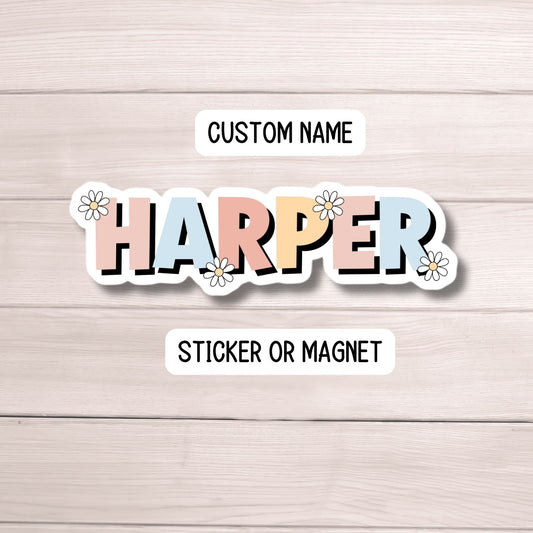 Custom name sticker, personalized sticker, Kids name, locker magnet, Custom Cruise magnet, Tumbler cup name, Lunch box name sticker, neutral