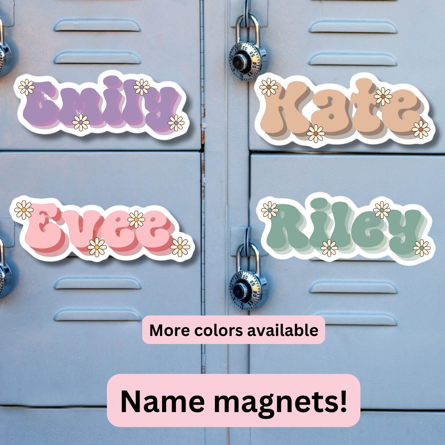 Locker name magnet Custom name Magnet personalized magnet name magnet locker magnet fridge magnet kids name magnet locker decor retro