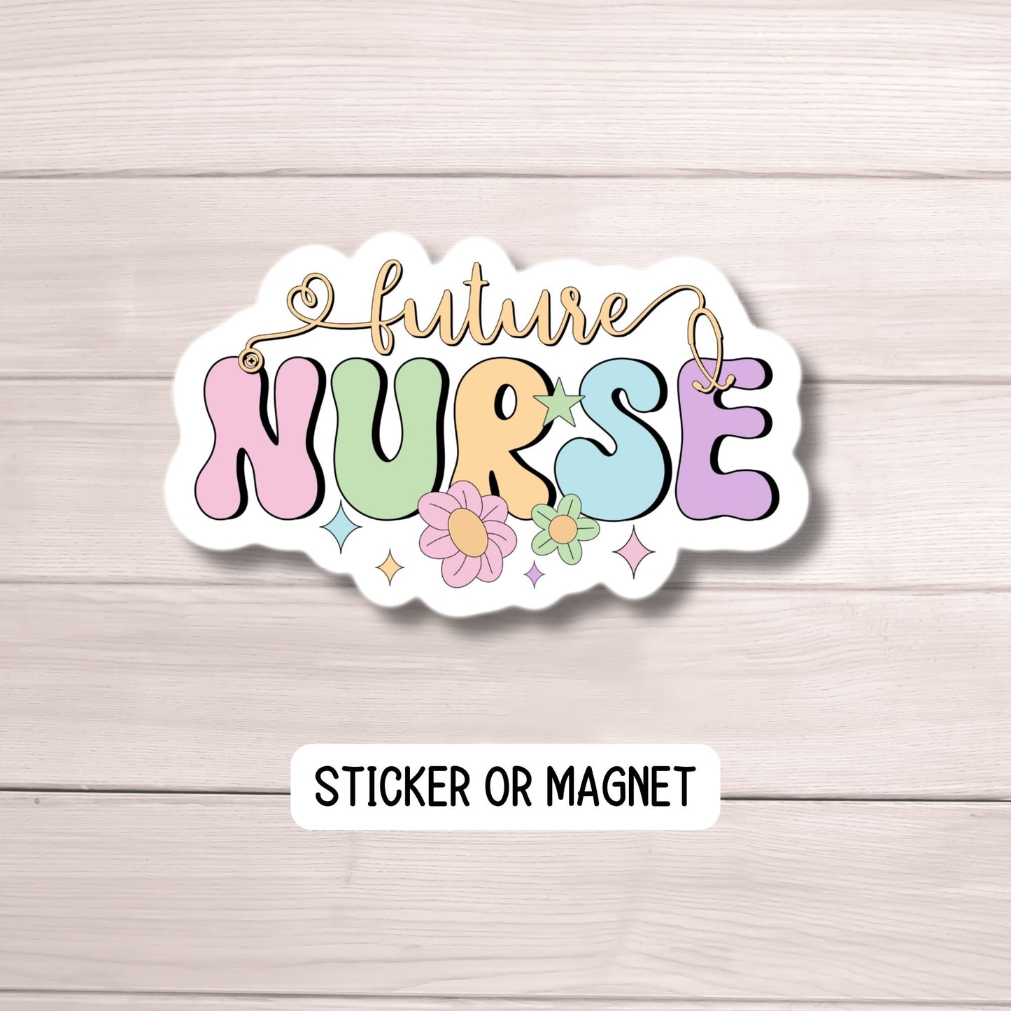 Future Nurse sticker Nursing student RN LVN CNA, nurse gift nurse magnet healthcare water bottle sticker Retro nurse sticker lap top decal