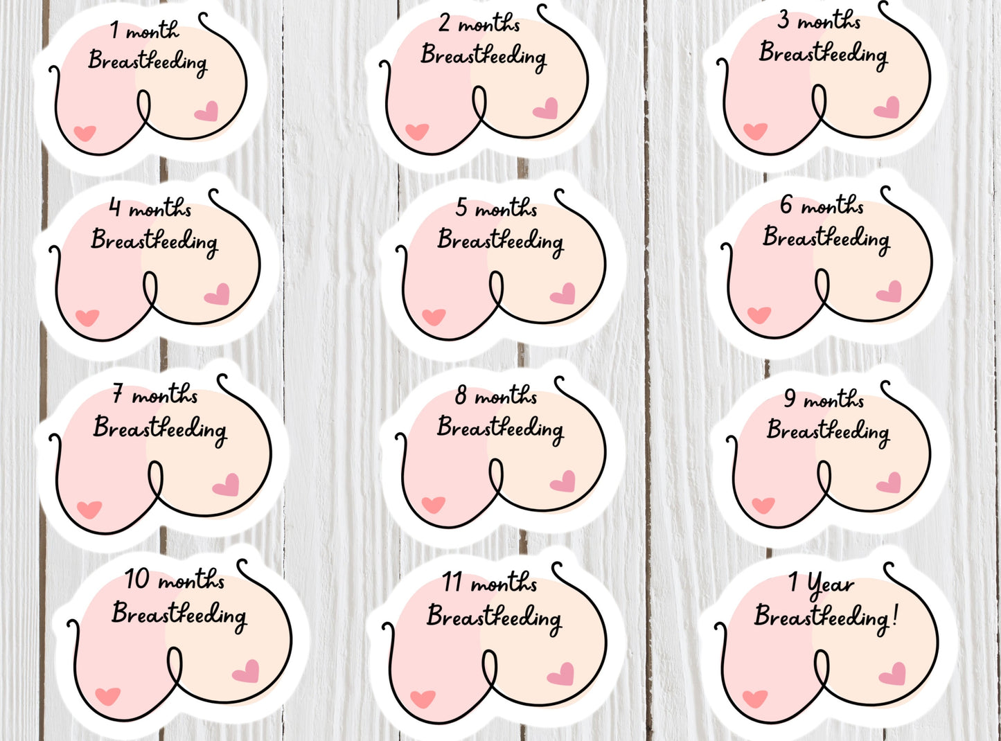 Breastfeeding milestone stickers, nursing mama stickers, Water bottle stickers, mom gift, pumping mom, spectra pump,  liquid gold
