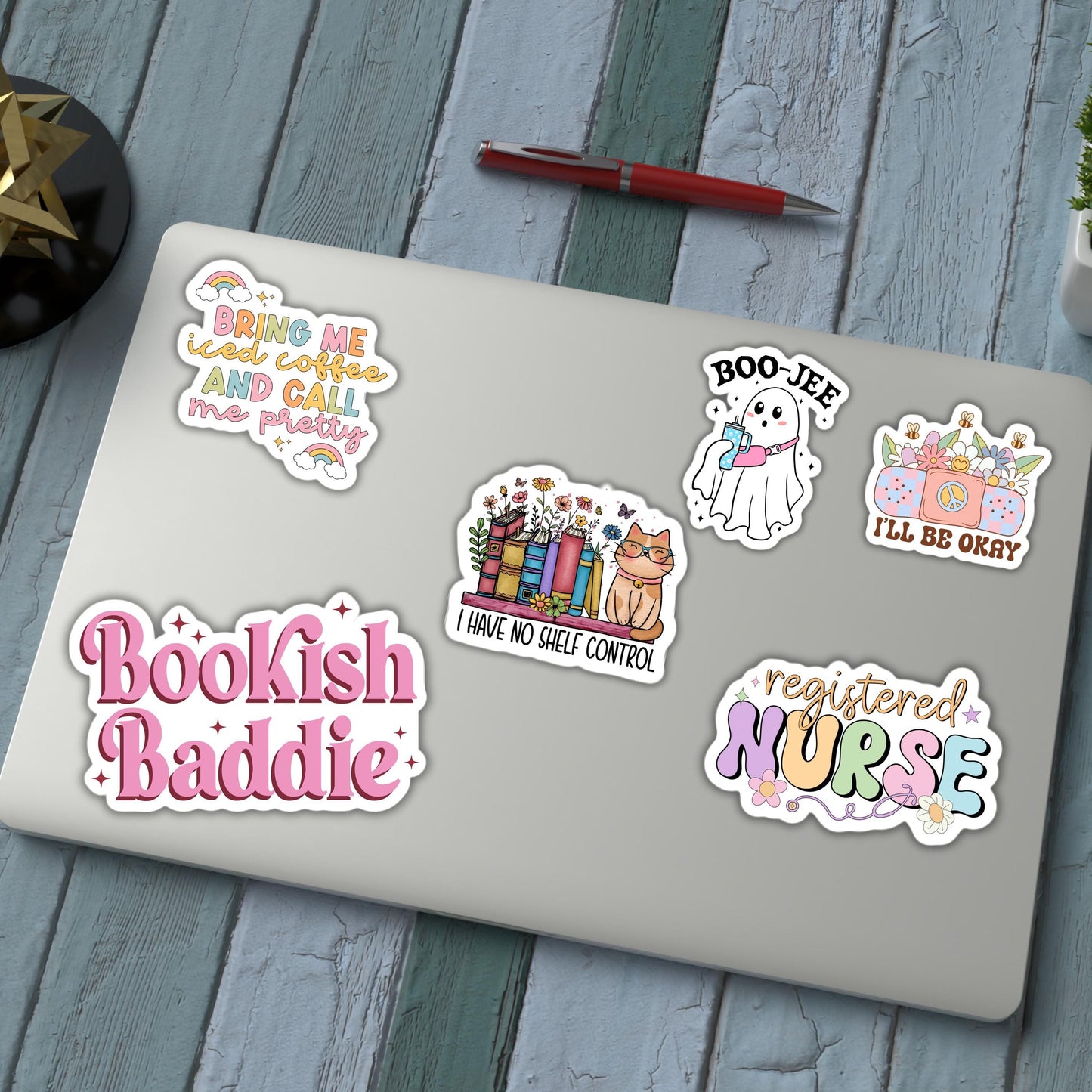 Bookish baddie book lover sticker book club read books e reader retro book sticker lap top magnet Smut Booktok Gift For Readers water bottle
