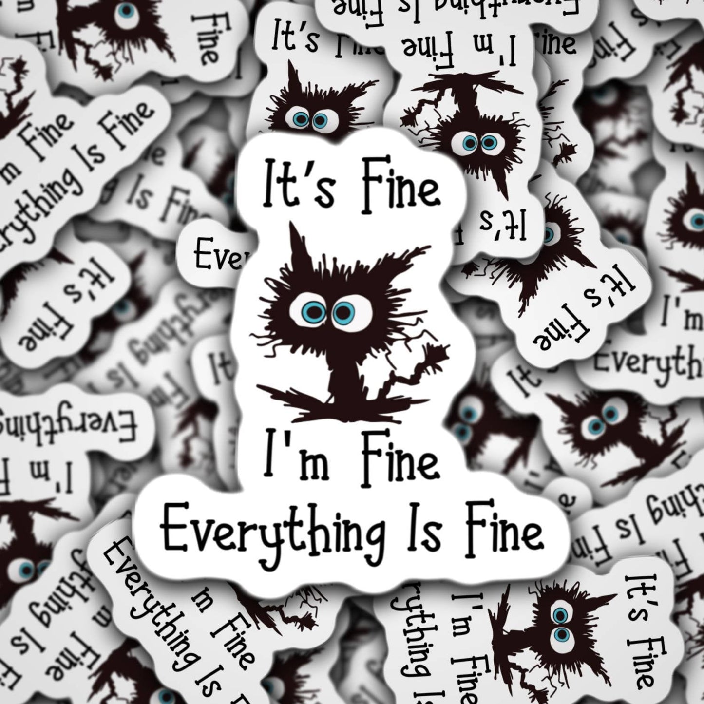 Funny Sticker Cat Sticker Water bottle Notebook Sticker Laptop Sticker magnet anxiety mental health sticker magnet vinyl gift under 5