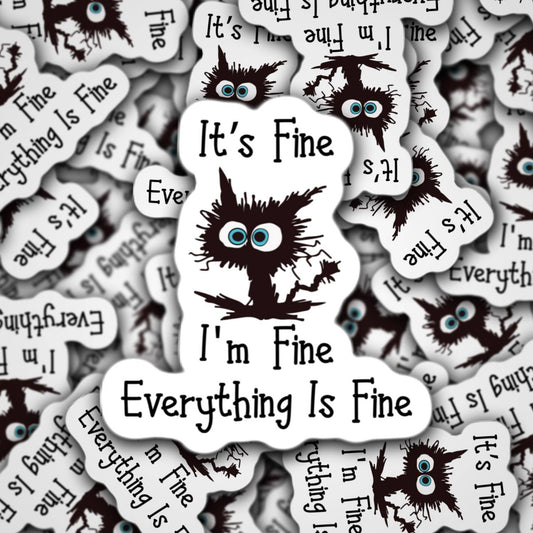 Funny Sticker Cat Sticker Water bottle Notebook Sticker Laptop Sticker magnet anxiety mental health sticker magnet vinyl gift under 5