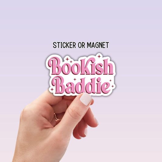 Bookish baddie book lover sticker book club read books e reader retro book sticker lap top magnet Smut Booktok Gift For Readers water bottle