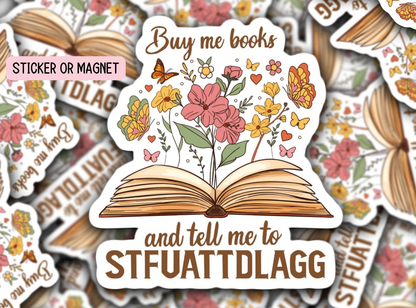 STFUATTDLAGG sticker Smut sticker Book Sticker Bookish SMUT Romance Book adult Decal for Laptop Booktok Dark romance gift book club