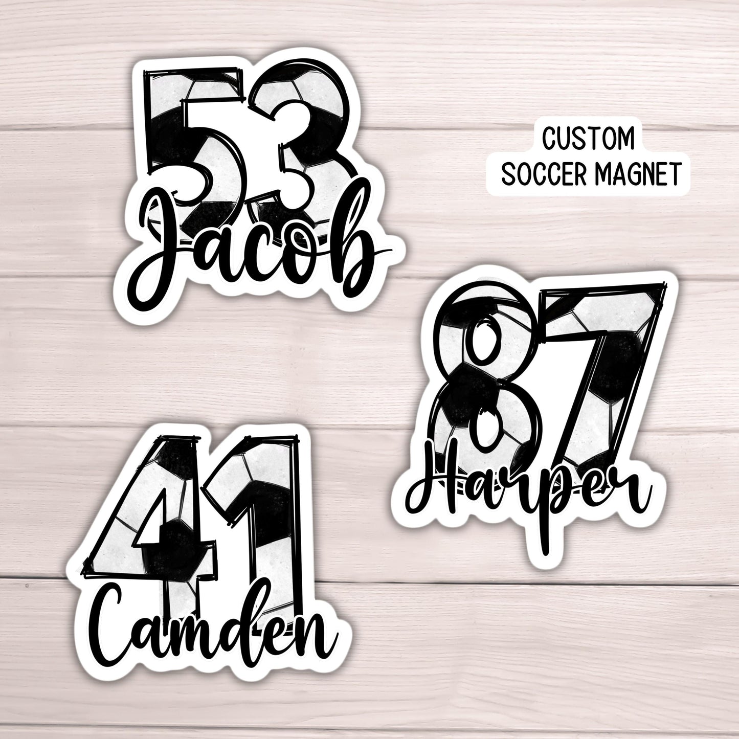 Custom Soccer number name magnet soccer team gift soccer team name personalized sports locker magnet school locker decoration