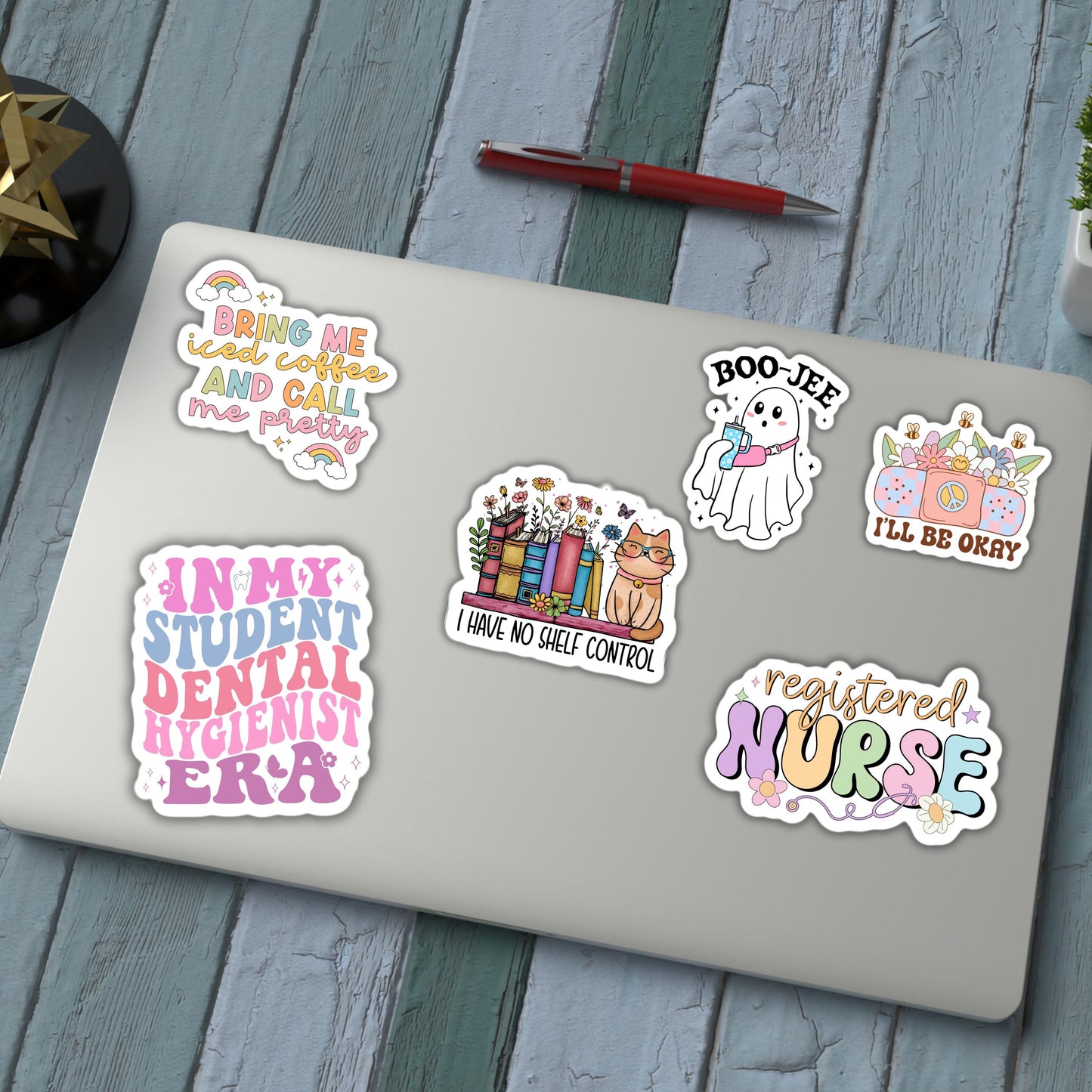 Dental student sticker dental hygienist future dental hygienist dentist era gift magnet healthcare water bottle sticker Retro wavy lap top