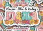 Personalized mama sticker name sticker kids sticker mom sticker kids mommy name sticker magnet Retro font Wildflowers floral sticker Gift