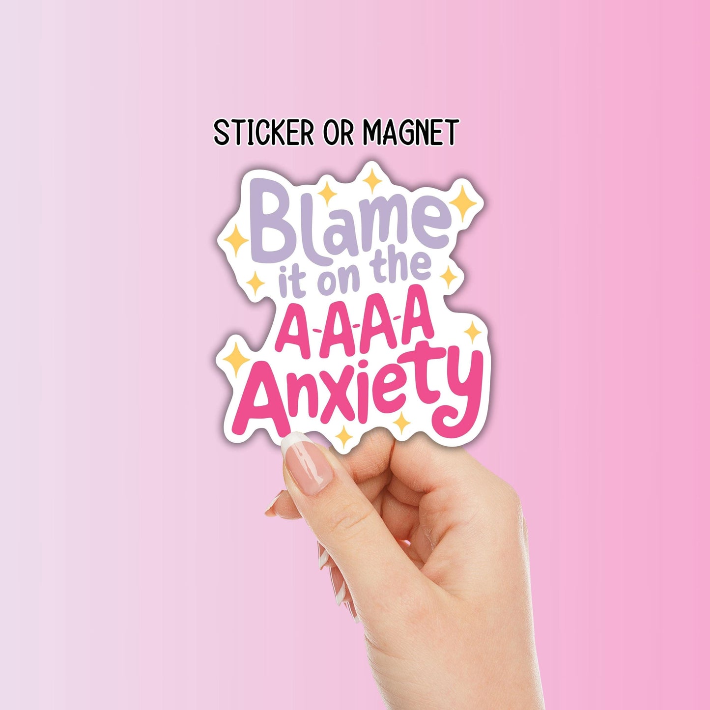 Blame it on the anxiety meme Sticker Adult snarky Humor Sarcastic magnet Offensive  funny Sarcasm quote laptop hilarious gift mental health