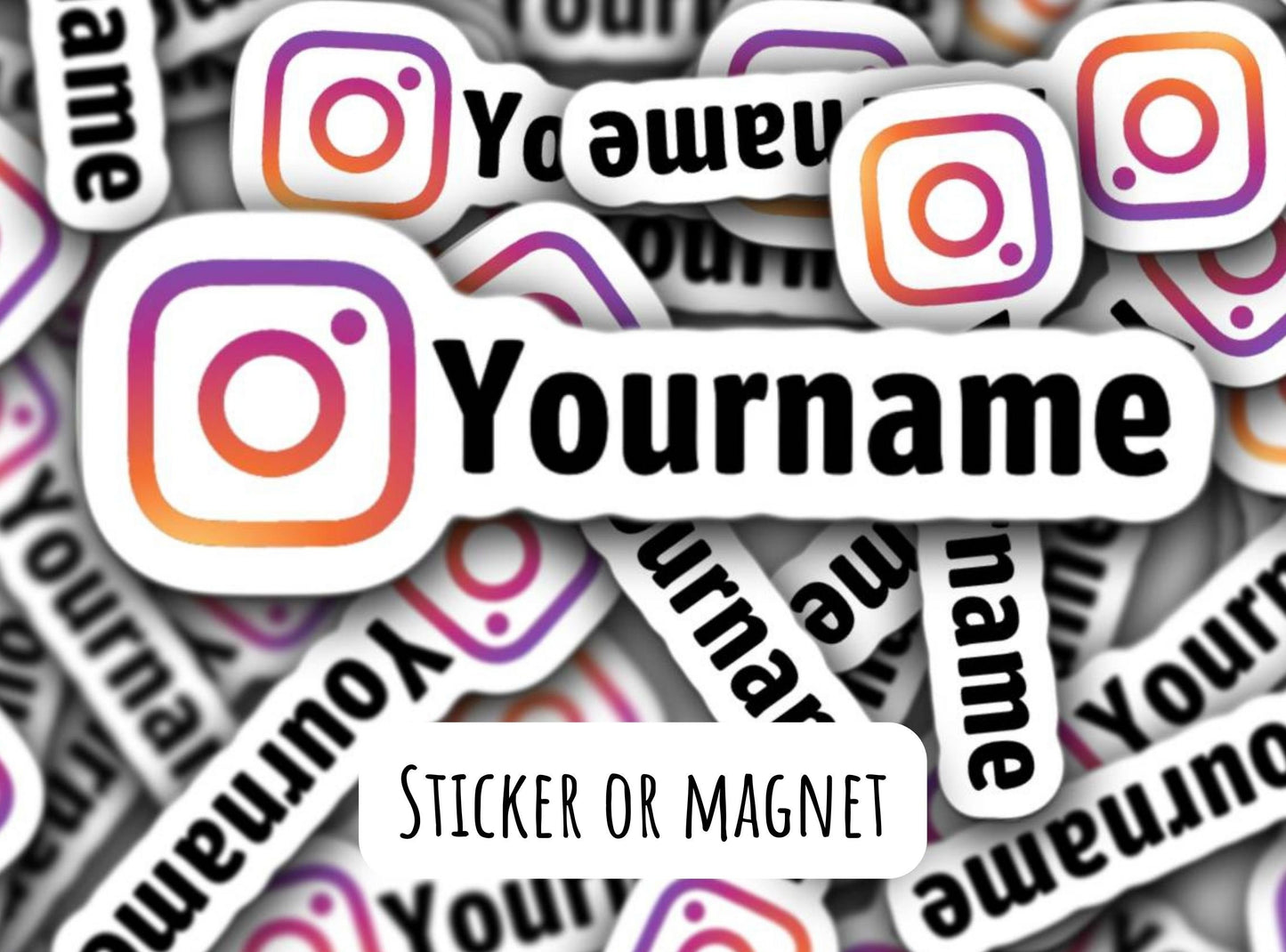 Custom instagram sticker, social media sticker, instagram sticker, user name sticker, personalized sticker, IG name, business sticker, logo
