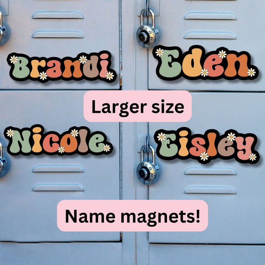 School locker magnet Custom name Magnet personalized magnet name magnet locker magnet fridge magnet kids name magnet locker decor Retro