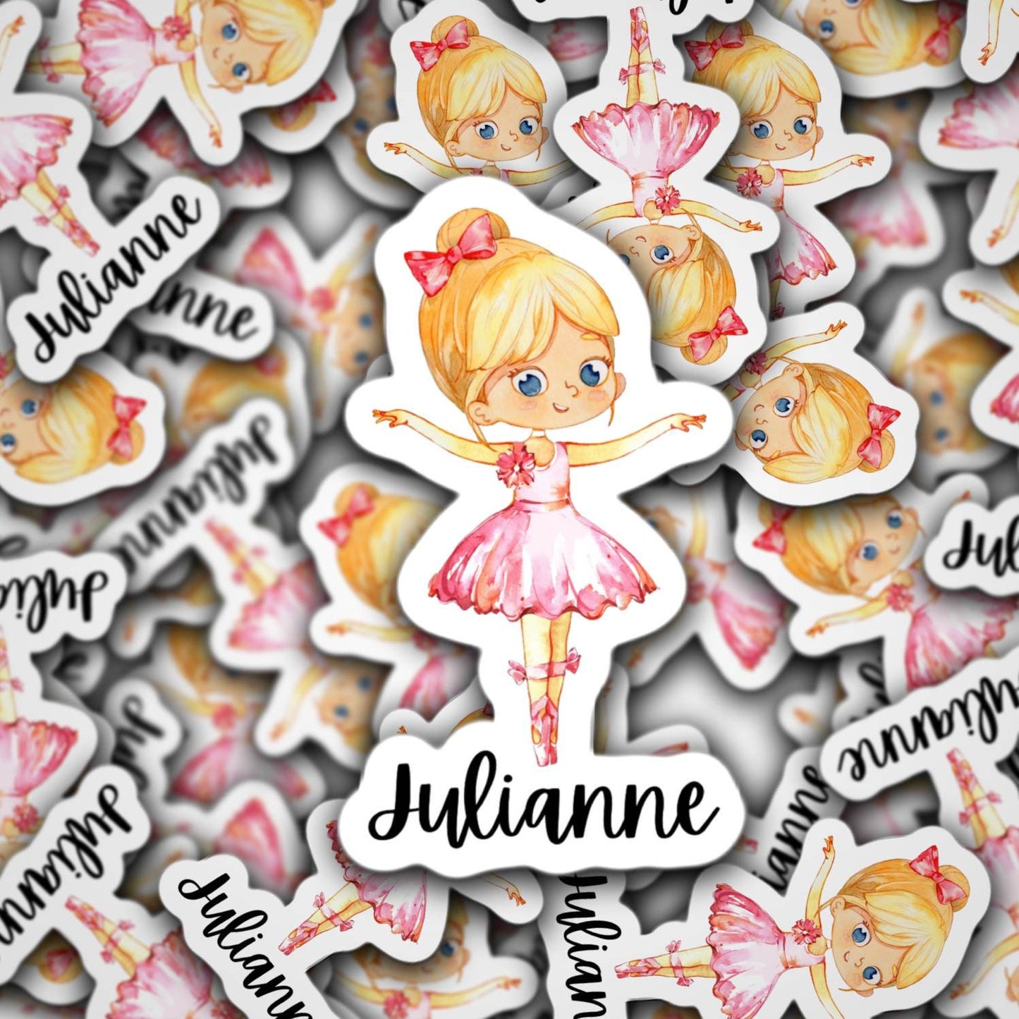Custom name ballerina sticker ballet sticker dance sticker dancer ballet shoes Dance life dancing kids name sticker lunch box sticker magnet