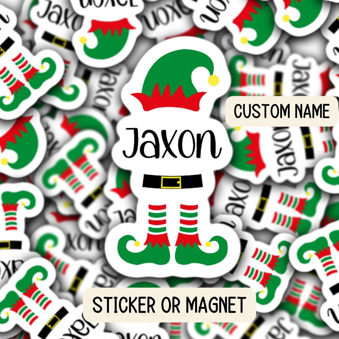Elf name Christmas name sticker gift tags Christmas present name Christmas elf name custom Christmas name personalized Christmas name gift