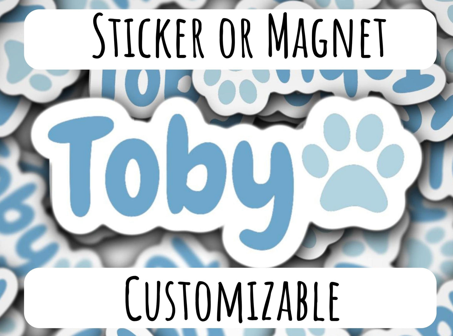 Custom pet name sticker personalized pet sticker dog name sticker cat name label magnet dog mom gift paw print cat mom pet food label